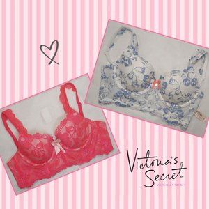 💝 2pcs 34B Victoria's Secret Lined Demi Bras